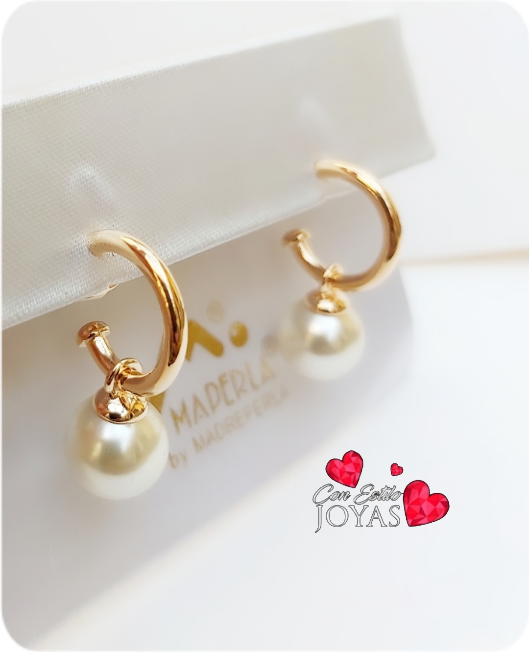 Aros argollas con online perlas