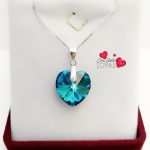 Colgante Xilion Heart  Bermuda Blue 14mm.