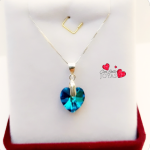 Colgante Xilion Heart Bermuda Blue 10 mm.