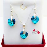Conjunto Xilion heart  Bermuda Blue10 mm.