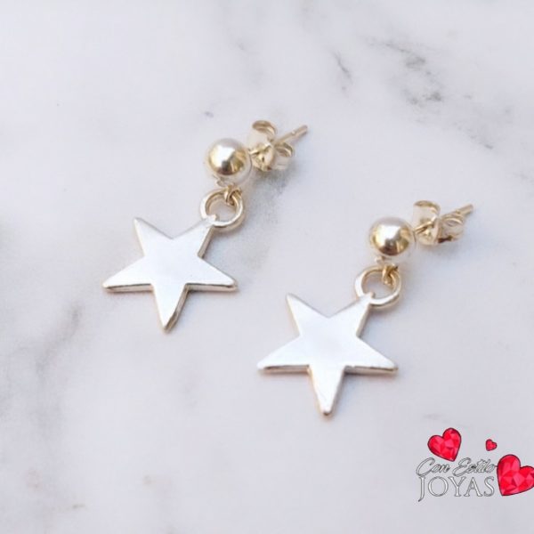 Aros Estrellas plata
