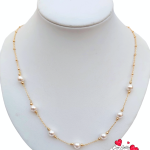 Collar perlas de cristal blancas
