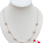 Collar perlas de cristal grises