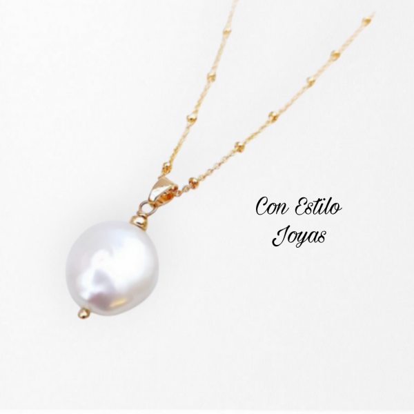 Colgante perla Coin