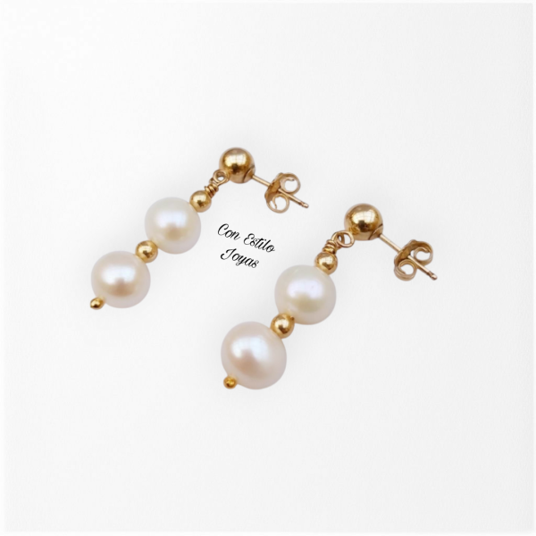 Aros perlas de río bolitas