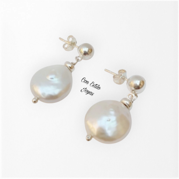 Aros perla Coin plata 925