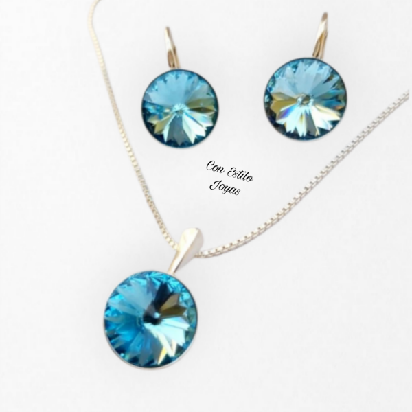 Conjunto Rivoli Aquamarine 12 mm.