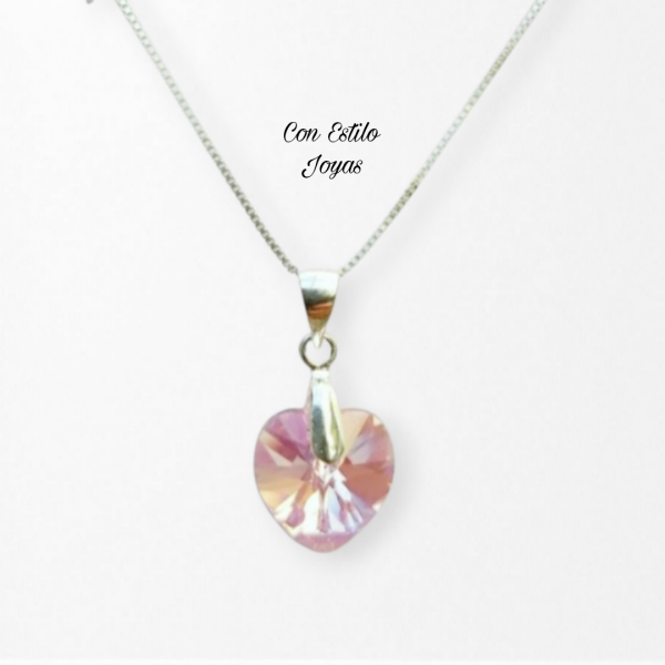 Colgante Xilion Heart Rosa Light 10 mm.