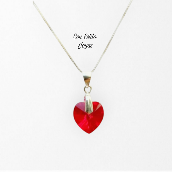 Colgante Xilion Heart Light Siam 10 mm.