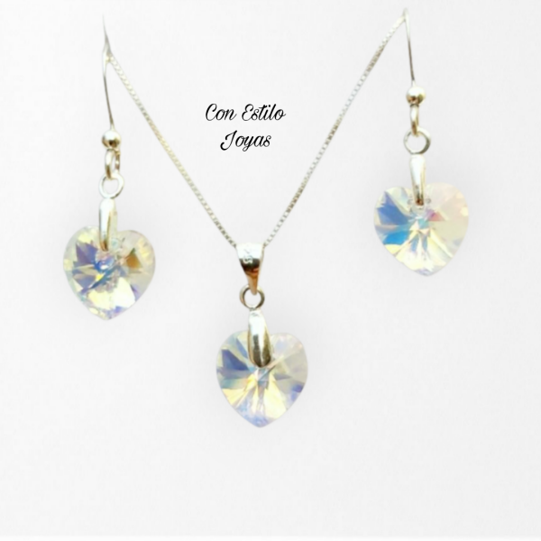 Conjunto Xilion heart Aurora boreal  10 mm.