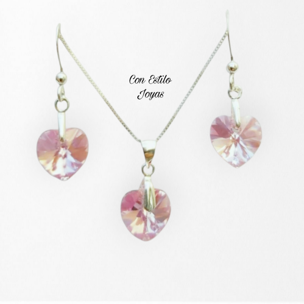 Conjunto Xilion heart Light Rose 10 mm.