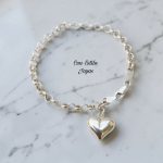 Pulsera plata corazón
