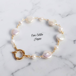 Pulsera perlas redondas y perlas coin