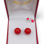 Aros perlas Mallorca rojos