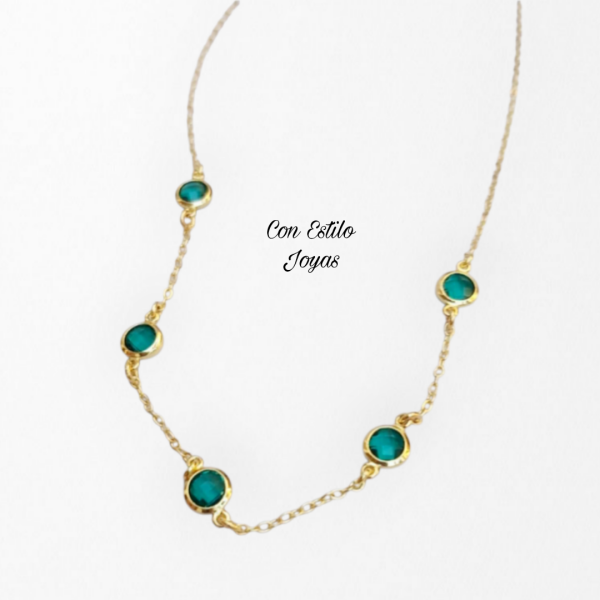 Collar cristales verdes