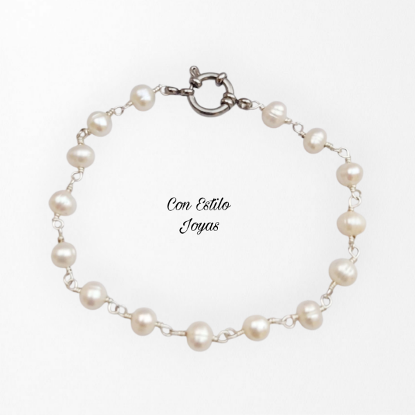 Pulsera perlas de río