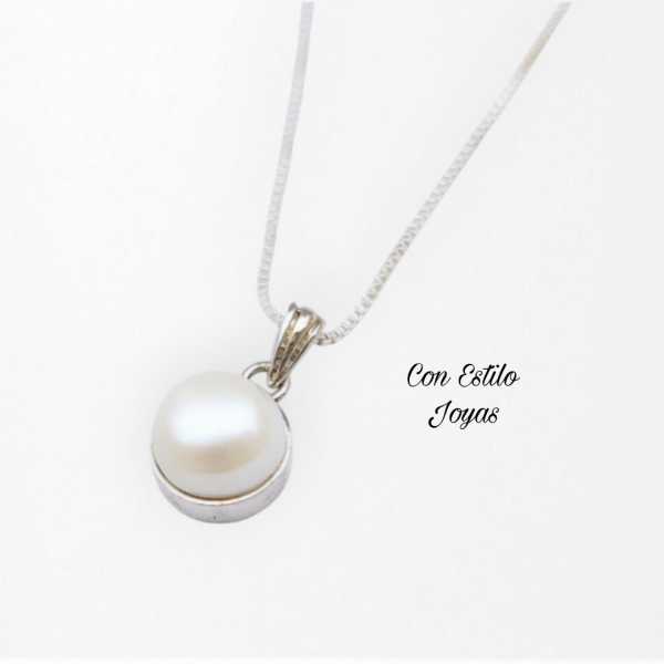 Colgante perla de río plata