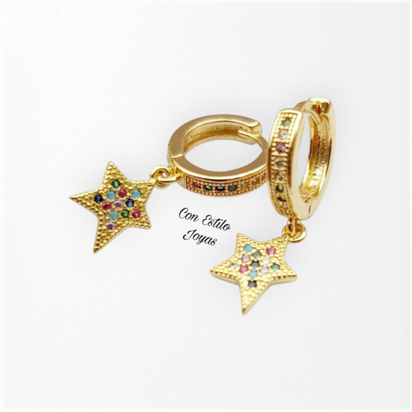 Aros estrellas multicolor