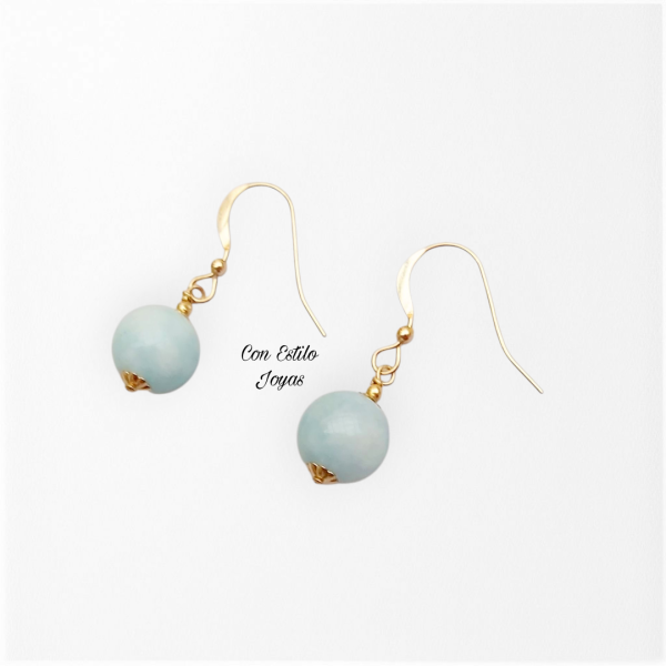 Aros aguamarina Goldfilled