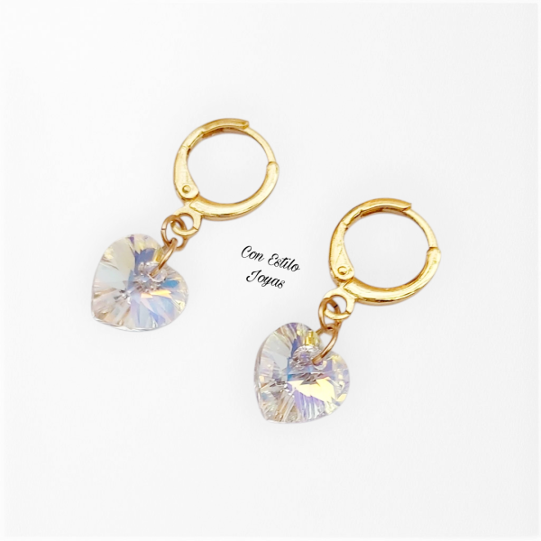 Aros xilion heart huggies Aurora boreal