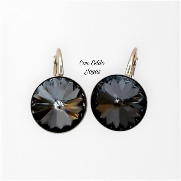 Aros cristal Silver night