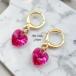 Aros xilion heart huggie fuchsia