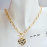 Collar corazón animal print