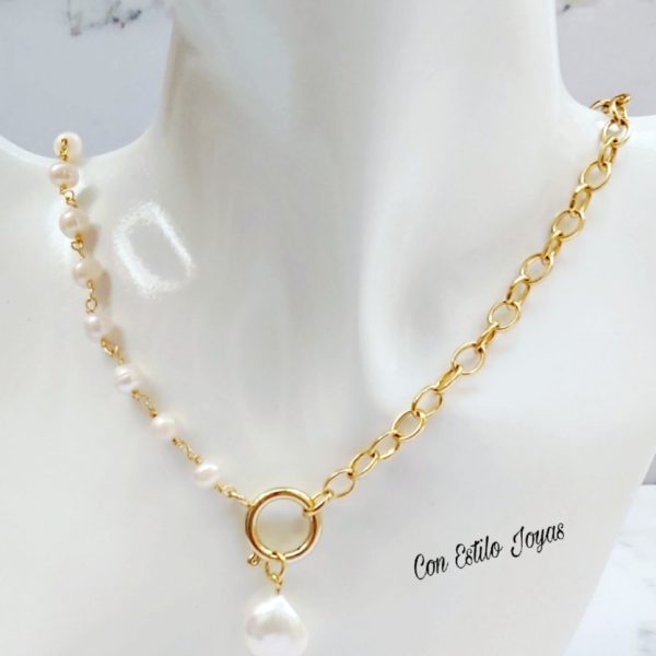 Collar perlas de río cadena
