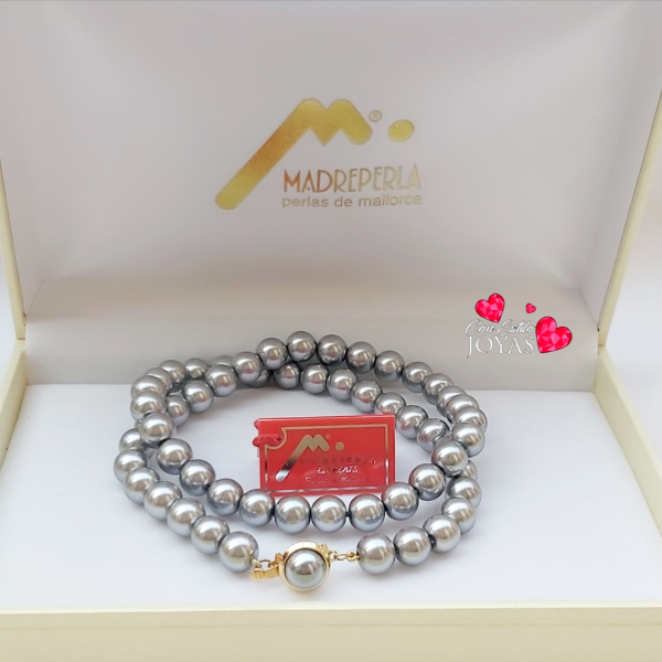 Collar perlas de Mallorca grises