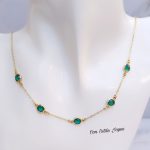 Collar verde baño de oro