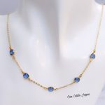 Collar azul baño de oro