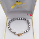 Pulsera perlas Mallorca gris