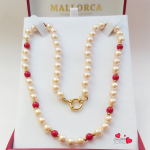 Collar perlas Mallorca coral