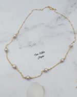 Collar perlas grises cadena - Imagen 2