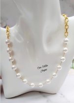 Collar cadena perlas 10 mm.