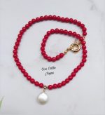 Collar coral perla coin - Imagen 2