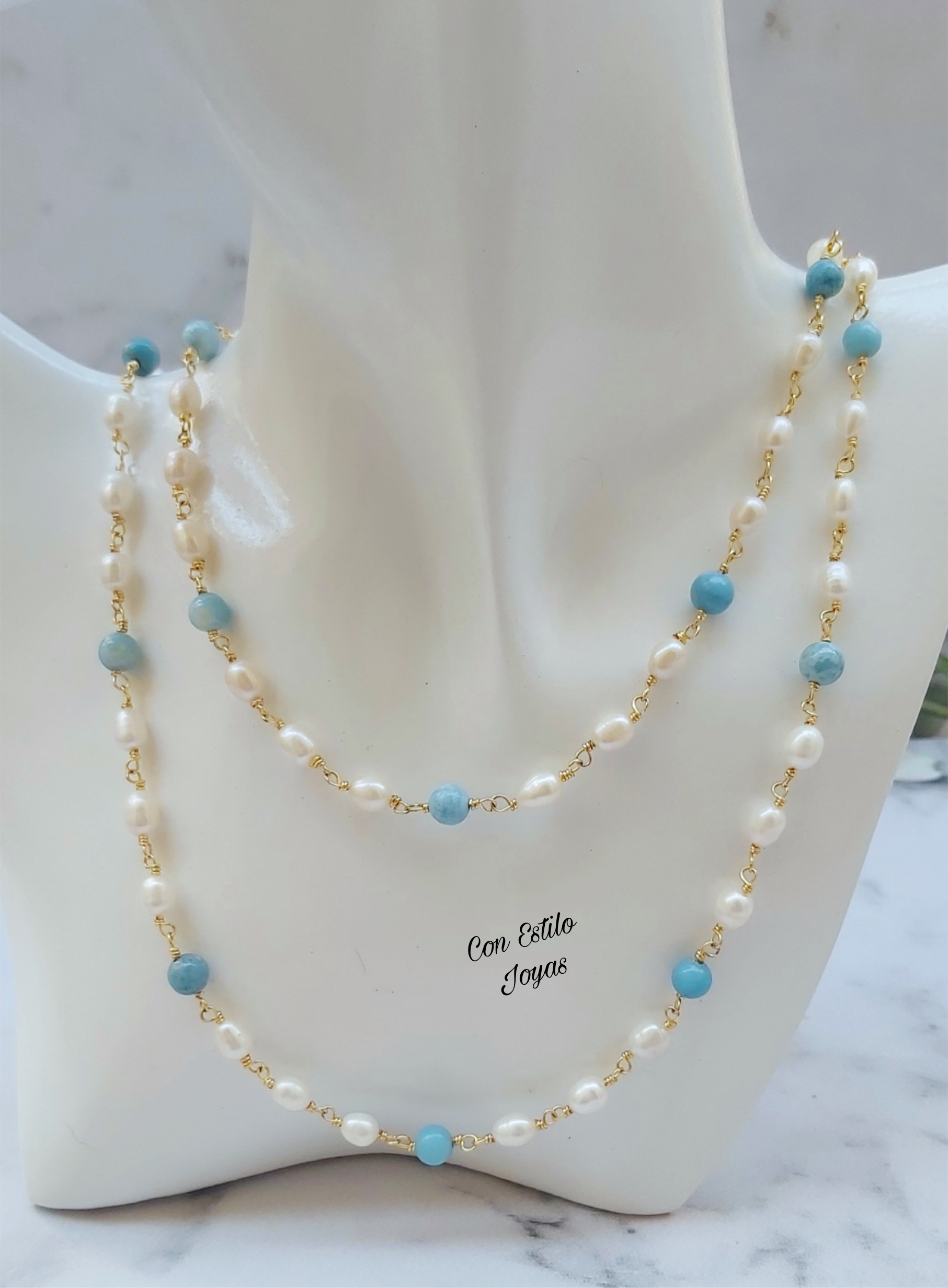 Picsart_25-11-07_18-13-43-566 Collar perlas de río larimar - Imagen 1