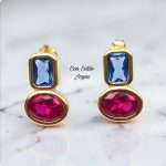 Aros azul guinda cristal