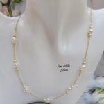 Collar perlas blancas gold