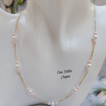 Collar perlas blancas y rosadas
