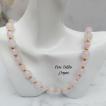 Collar cuarzo rosa timón