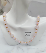 Collar cuarzo rosa timón