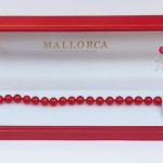 Pulsera perlas Mallorca roja.