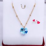 Collar Xilion Heart Aquamarine 10 mm.