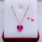 Collar Xilion Heart Fuchsia 10 mm.
